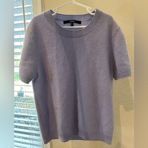 Quince lavender short sleeve cashmere top